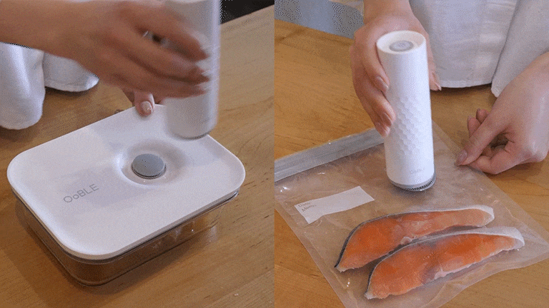 食材の鮮度をキープする真空保存容器&バッグ「OoBLE Fresh Kit」