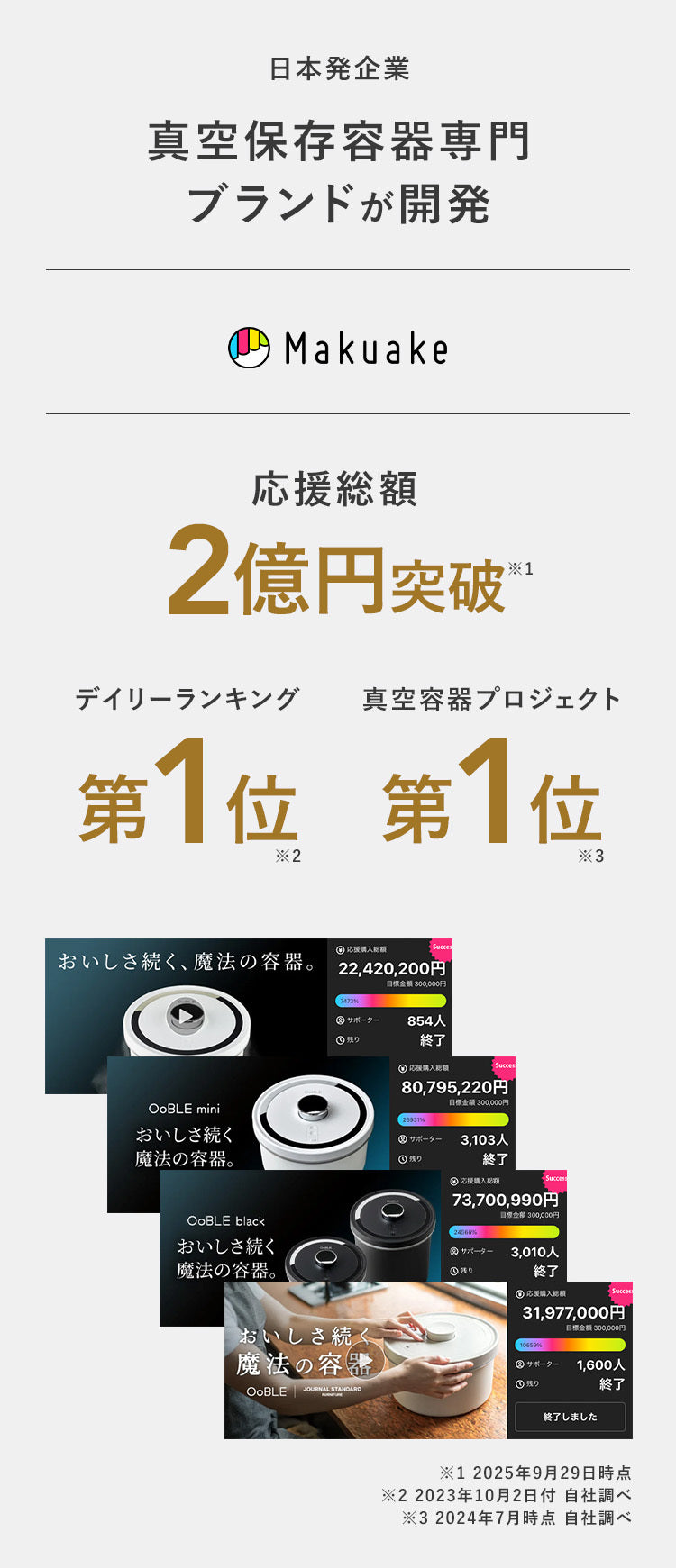 真空保存容器「OoBLE」特設LP