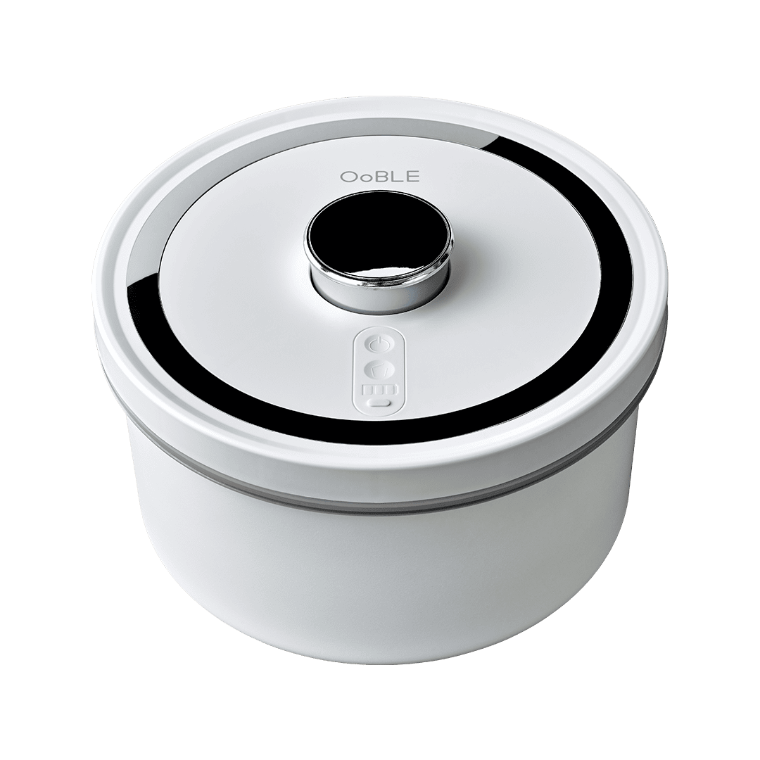 新品 ② オーブル 真空米びつ 真空 ペットフードストッカー ホワイト 白 OoBLE rice stocker