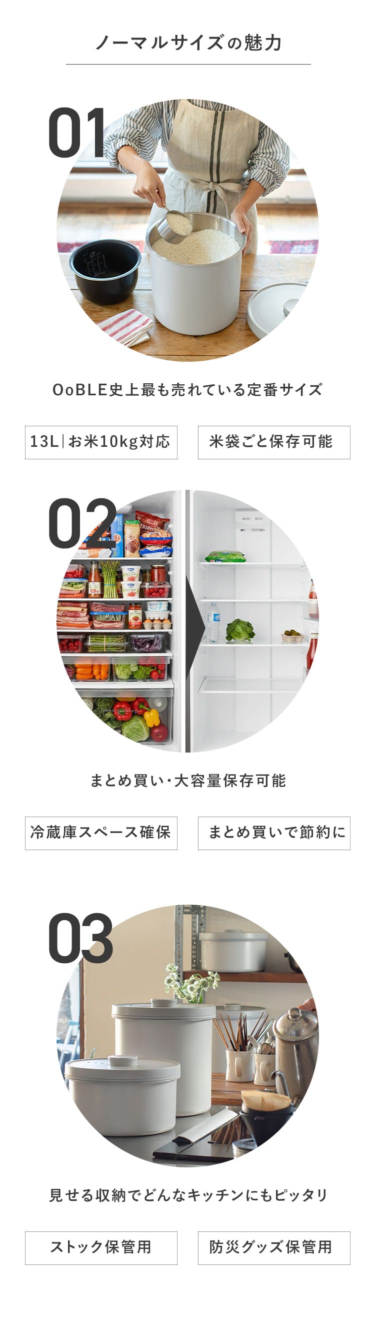 真空保存容器「OoBLE rice stocker」gray第2弾-LINE内配信用LP