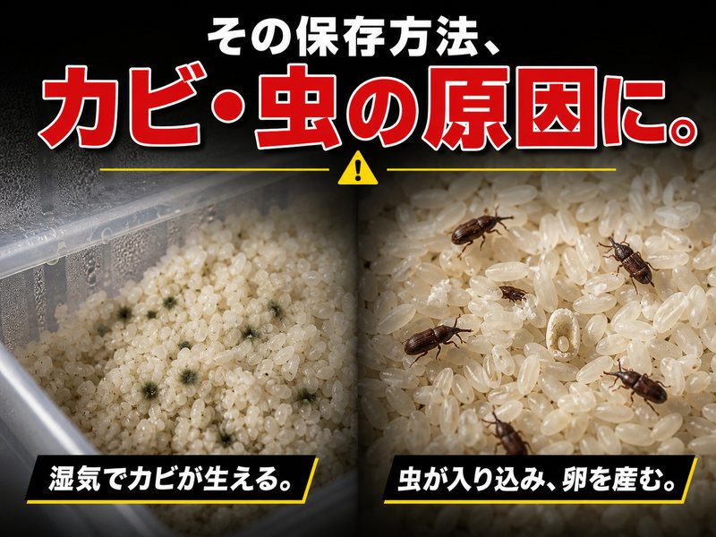その保存方法、カビ・虫の原因に